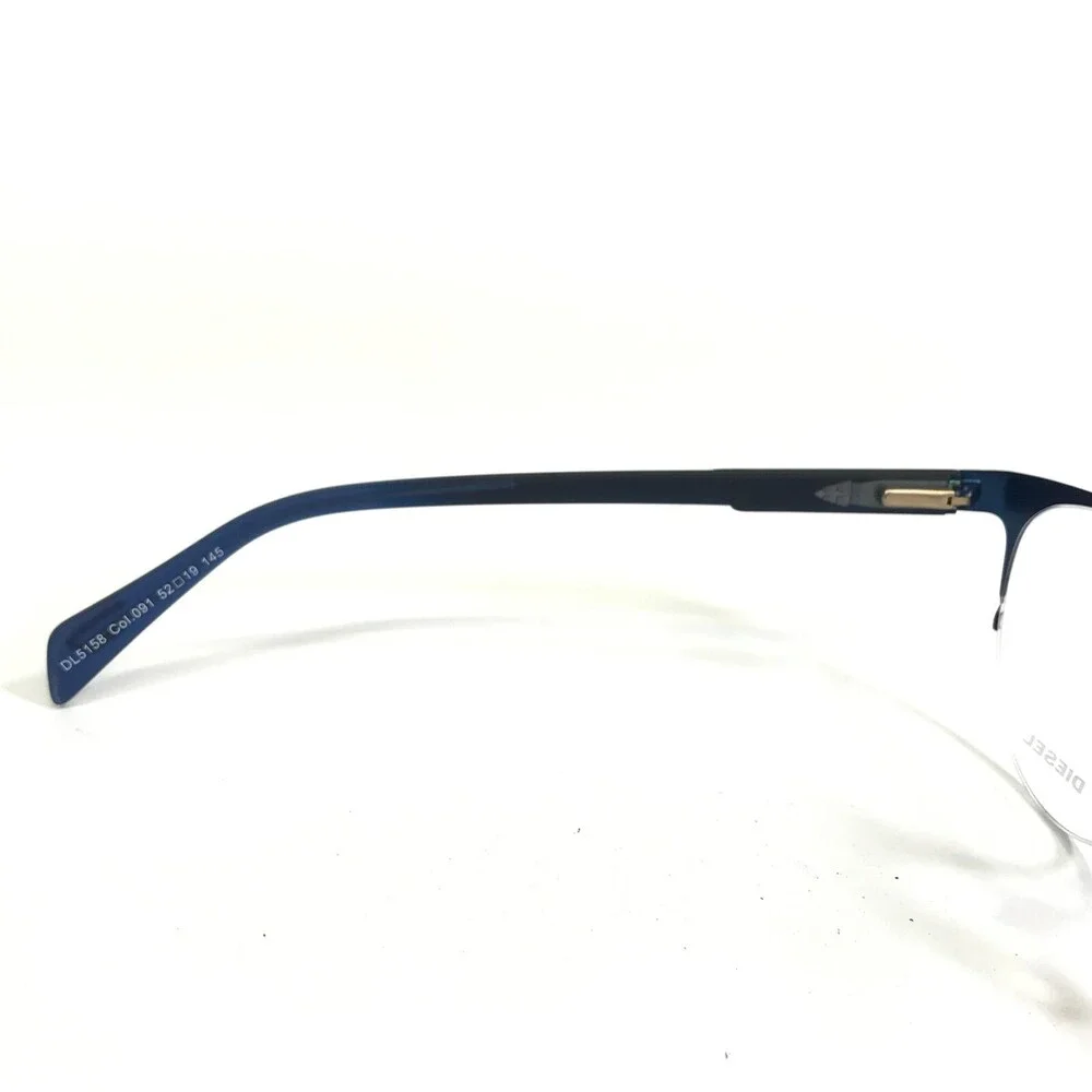 Diesel Eyeglasses Frames DL5158 Col.091 Blue Round Half Rim 52-19-145